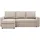 mebligo Ecksofa mit Schlaffunktion NEO, gerader Armlehne, Liegefläche: 200×140cm, Beige - Beige