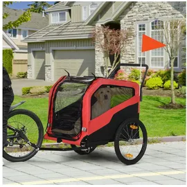 PawHut 2-in-1 Hundeanhänger rot