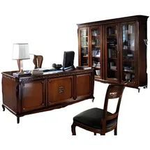 vaccari cav giovanni Büro Schreibtisch + Sessel Schreibtische Tisch Holztisch Stuhl Tische Neu 3tlg