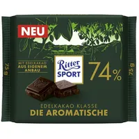Ritter Sport Ritter-Sport Tafelschokolade Edelkakao Klasse Die Aromatische, 74% Kakaogehalt, 75 g