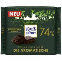 Ritter Sport Ritter-Sport Tafelschokolade Edelkakao Klasse Die Aromatische, 74% Kakaogehalt, 75 g