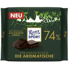 Ritter Sport Ritter-Sport Tafelschokolade Edelkakao Klasse Die Aromatische, 74% Kakaogehalt, 75 g