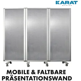 karat office Doppelseitige Trennwand 3-teilig Semi-Transparent