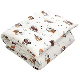 TupTam Kinder Gemusterte Bettdecken Set Ganzjahresdecke Bettdecke Kopfkissen Flachkissen 2tlg., Farbe: Bagger Beige, Größe: 135x100 cm