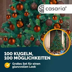 Deuba Casaria Weihnachtskugeln Christbaumkugeln 100tlg. - braun