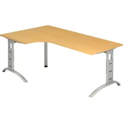 Hammerbacher Schreibtisch 200x120cm höhenverstellbar bis 85cm 90 Grad Buche