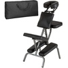 tectake® Massagestuhl aus Kunstleder - schwarz