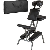TecTake Massagestuhl aus Kunstleder - schwarz