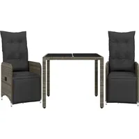 vidaXL Garten-Bistro-Set 3-tlg. Grau
