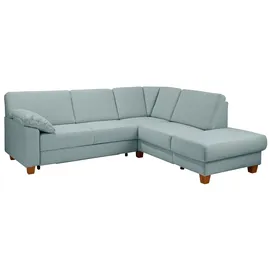Home Affaire Ecksofa HOME AFFAIRE "Belfort L-Form", blau (aqua), B:243cm H:88cm T:91cm, Struktur fein ( 100% Polyester);Luxus-Microfaser ALTARA NUBUCK (100% Polyester);Luxus-Microfaser Vintageoptik(100% Polyester), Sofas, Ecksofa, mit Federkern, wahlweise mit