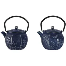 home esprit Teekanne Blau Weiß Edelstahl Eisen 600 ml (2 Stück)