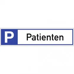 Dreifke® Schild, Parkplatzreservierer Patienten, Alu, 460x110 mm