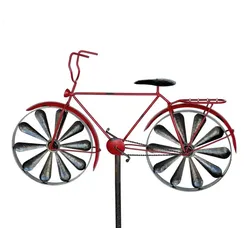 DanDiBo Gartenstecker Metall Fahrrad XL 160 cm Rot 96100 Shabby Windspiel Windrad Wetterfest Gartendeko Garten Gartenstab Bodenstecker