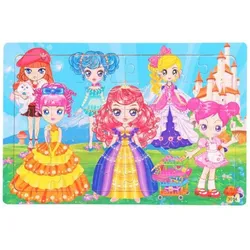 Tinisu Puzzle Kinder Baby Holz Prinzessinnen Puzzle Cartoon Mädchen 30 Teile Puzzle, Puzzleteile