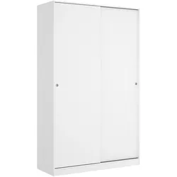 Dmora Kleiderschrank Denali, Garderobe für Schlafzimmer, Kleiderschrank mit 2 Schiebetüren, 120x50h204 cm, Weiß
