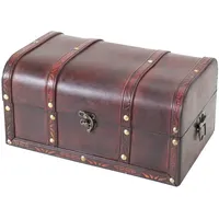 HMF 6406-130 Schatztruhe aus Holz 30 x 20 x 15 cm 15-tlg. braun