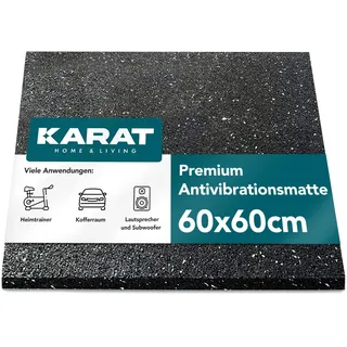 KARAT Antivibrationsmatte 60 x 60 cm, 5 mm dick - zuschneidbare Antivibrationsunterlage für Waschmaschine & Trockner, Gummiunterlage, Waschmaschinenunterlage, Schallschutzmatte, Gummimatte