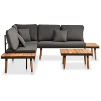 vidaXL 4-tlg Garten-Lounge-Set mit Auflagen Massivholz Akazie