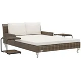 vidaXL Sonnenliege 2-Personen 48130 200 x 150 x 30 cm Braun
