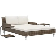 vidaXL Sonnenliege 2-Personen 48130 200 x 150 x 30 cm Braun