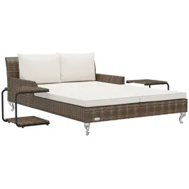 vidaXL Sonnenliege 2-Personen 48130 200 x 150 x 30 cm Braun