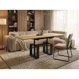 Endo-Moebel Couchtisch Empoli - ausziehbar 110-170cm und höhenverstellbar Doppellift Metall, Couch- & Esstisch, modern Design, Wohnzimmertisch, Multifunktionstisch braun