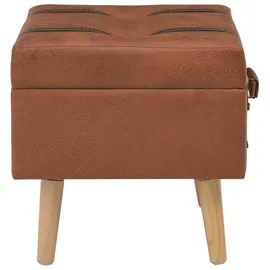vidaXL Hocker mit Stauraum 40 cm Hellbraun Kunstleder
