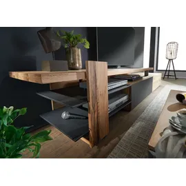 Massivmoebel24 TV-Regal Wild-/Zerreiche 160x50x53 natur geölt FRANKFURT #110