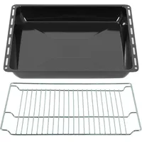 ICQN Tiefes Backblech Set mit Gitter 46,5 x 37 x 6 cm