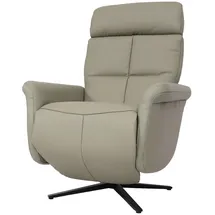 Mendler Relaxsessel HWC-L10, Design Fernsehsessel TV-Sessel Liegesessel, Liegefunktion drehbar, Voll-Leder ~ grau