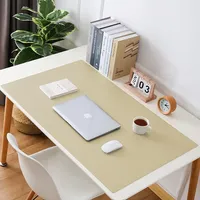 Luxuriöse Leder-Schreibtischunterlage, erweitertes Mauspad, langlebiges Büro, Zuhause, Schule, Schreibtisch, Schreibtischunterlage, wasserdichter PU-Leder-Schreibtischschutz (Beige, 70 x 120 cm)