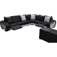 Xlmoebel Ecksofa Leder-Ecksofa mit USB-Anschluss, moderne XXL-Wohnlandschaft in L-Form, Hergestellt in Europa schwarz