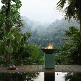 Ofyr Feuerplatte Ø 100 cm verzinkt grün