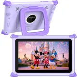 Kinder Tablet 7 Zoll Android Tablet Kinder mit WiFi, 32GB+256GB Erweiterun Kindertablet, Elternkontrolle, Kindersicherung, Quad Core, Lernspiele für Kinder vorinstalliert, Kids Tablet mit Hülle Lila