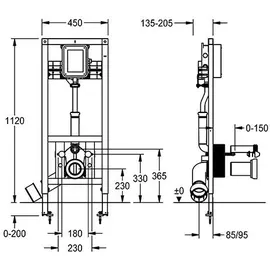 KWC AR Installationselement, AQUAFIX, f. WC, Rohbauset für UP-WC-Spüler,