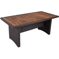 Tisch BRAGA 180cm grau Polyrattan Akazie Gartentisch Garten Gartenmöbel Möbel