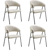 Tectake tectake® Armlehnstuhl Bedano, gepolstert, Webstoff, 150 kg 4er