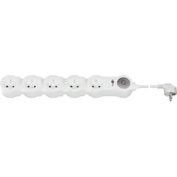 Flexible 5-fach Steckdosenleiste mit Schalter, mit Kindersicherung, max. Belastbarkeit 3.680 W, passt sich perfekt an die individuellen Platzverhältnisse an !