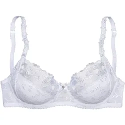 Bügel-BH NUANCE, Damen, Gr. 100, Cup C, weiß, Spitze, Obermaterial: 80% Polyamid, 10% Elasthan, 10% Viskose, elegant, BHs, mit schöner Stickerei Spitze, Dessous