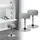 ML-Design Schminkhocker Kunstleder 33 x 65 x 38,5 cm Hellgrau