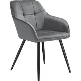 Tectake Esszimmerstuhl Marilyn gepolstert Polyester grau/schwarz