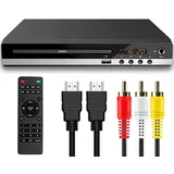 Felenny DVD- Player, 1080P HDMI DVD- Player für Smart- TV, unterstützt 1080P Full HD, mit HDMI- und AV- Kabel, CD- VCD- Player, USB- Multifunktions- Player mit Fernbedienung für Heim- Stereoanlage