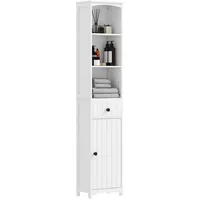 Homcom Badezimmerschrank Hochschrank Badschrank Badregal Bad Schrank Badmöbel, MDF,