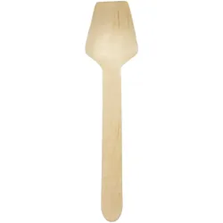 WISEFOOD 100 Stück - Birkenholz Eislöffel 9,5 cm - Eis Löffel - Eis Spaten