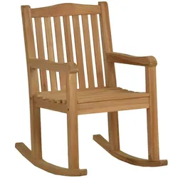 Teak Schaukelstuhl Massivholz Teak