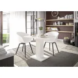 Säulen-Esstisch >Tip< in pino aurelio (weissholz) Nachbildung - 80x76x80cm (BxHxT) - Weiß