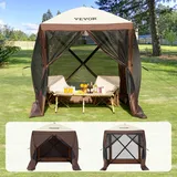 Vevor Pop-Up-Pavillonzelt 1,83 x 1,83 m inkl. 4 Seitenteile Braun