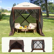 Vevor Pop-Up-Pavillonzelt 1,83 x 1,83 m inkl. 4 Seitenteile Braun