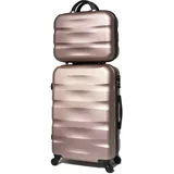 Reisekoffer 65 cm & Kosmetikkoffer, Rosé #5806, 65cm & Vanity