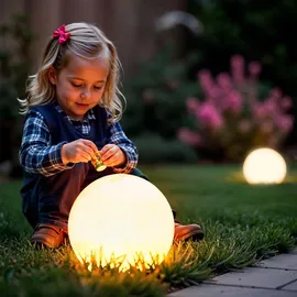 Tectake Kugelleuchte Luminous Globe, mit LED-Beleuchtung, 12 W inklusive Erdspieß